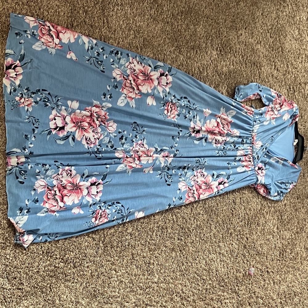 Blue Floral Maxi Dress PinkBlush Maternity